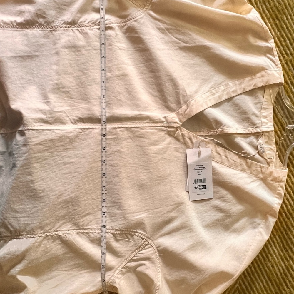 Toast Textured Cotton Poplin V-Neck Top XL - Picture 9 of 15